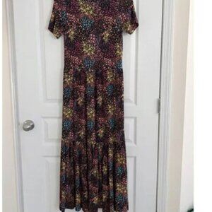 Saint+Sofia Dress Maxi Floral Jersey Black Multi